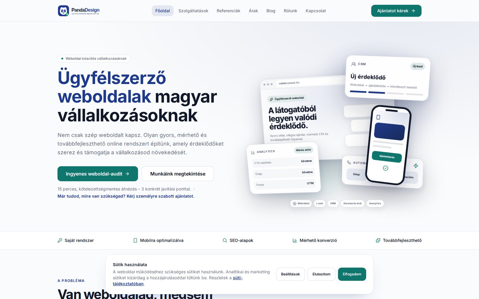 Bérbeadva – asztali nézet