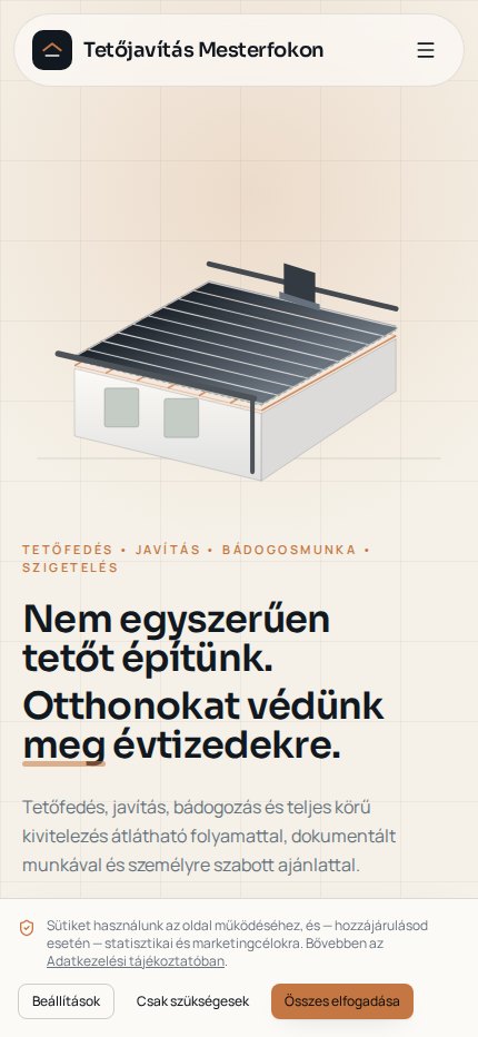 Tetőjavítás Mesterfokon – mobil nézet